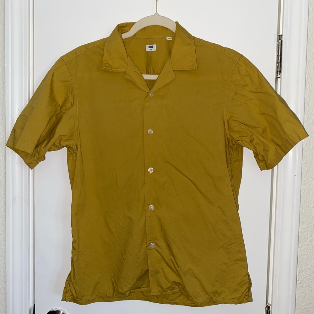Uniqlo Yellow Casual Button Down Shirt